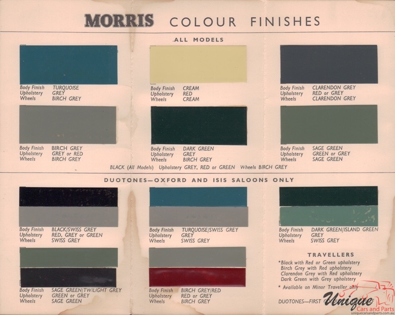 1960 Morris Paint Charts Corporate 1